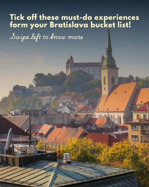 ✅ Check these top experiences off your Bratislava bucket list!
Visit the Old Town, explore Bratislava Castle, try local food, and walk along the river.
Which one will you do first?