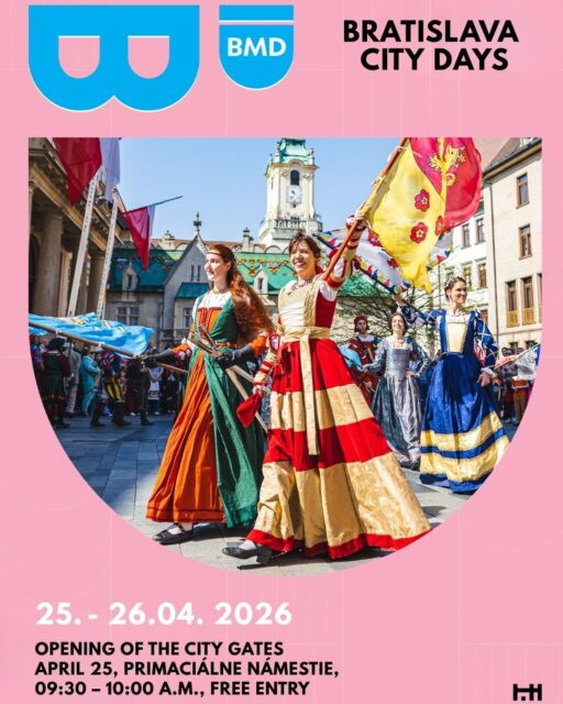 Bratislava City Days this weekend

Opening of the city gates
📅 April 25 | 09:30–10:00
📍 Primatial Square | Free
A historical show with fencing, music and a symbolic opening inspired by the city’s coronation past.

Bratislava from above
📅 April 25 | 14:00–17:00
📍 Lindner Hotel | Free
See the city from the 13th floor with panoramic views of the castle and skyline.

Organ Concert
📅 April 25 | 17:00–18:00
📍 St. Martin’s Cathedral | Free
Enjoy works by 20th and 21st century composers performed by cathedral organists.

Following the footsteps of the stars
📅 April 25–26 | 14:00–16:00
📍 Hotel Devín | Free
Explore the iconic hotel and places known from film and history.

The Blind and Visually Impaired – Our Common City
📅 April 26 | 11:00–11:30
📍 Primatial Square | Free
Learn how to interact and help in everyday situations in the city.

More info in BIO.

#bratislava #slovakia #visitbratislava